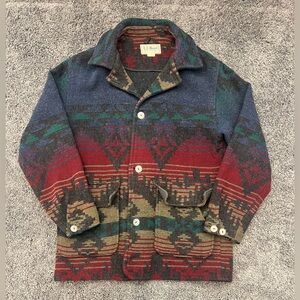 L.L. BEAN Aztec Wool Jacket Men’s Size Medium Vintage Southwest Field Coat Chore